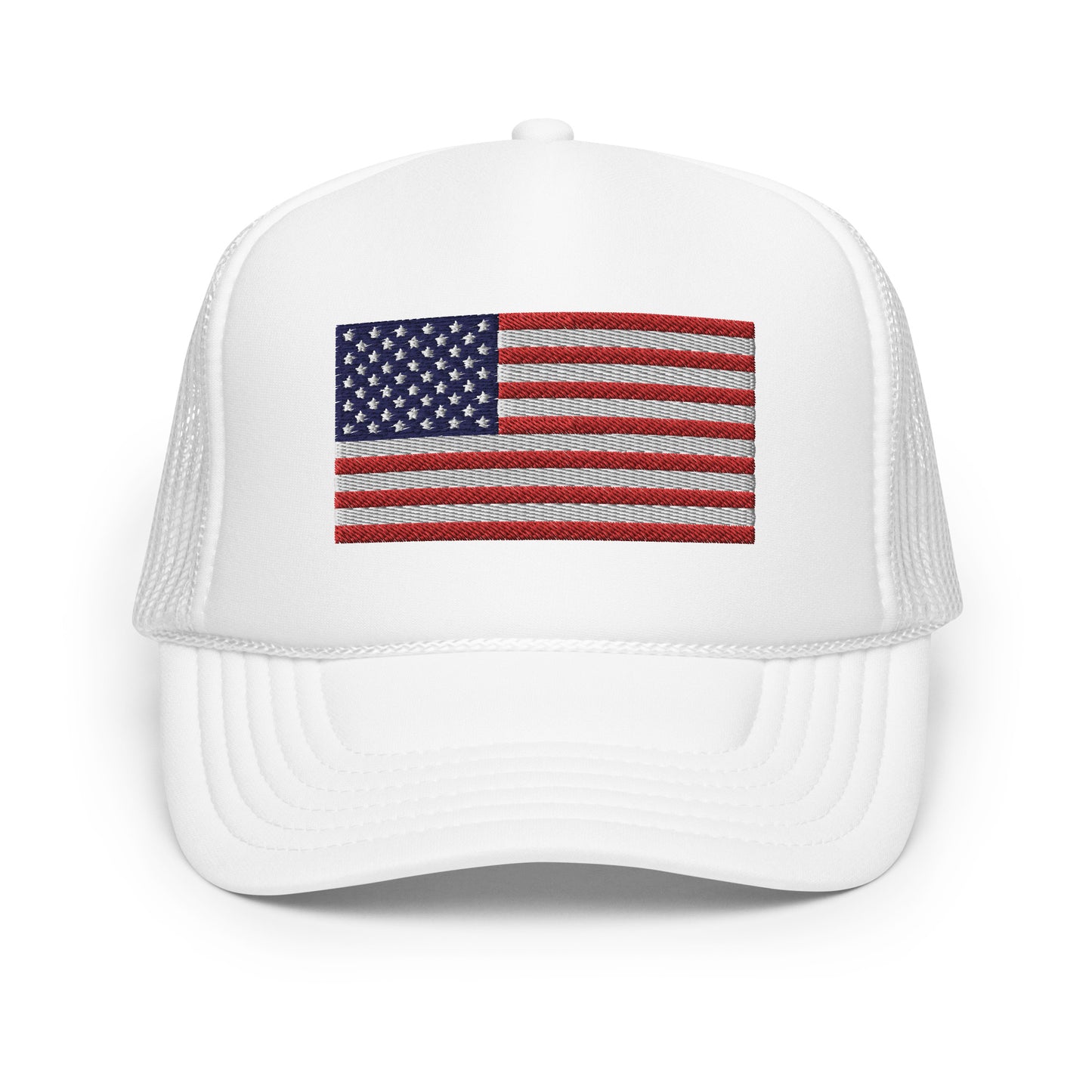 United States USA Flag Foam 5 Panel A-Frame Snapback Trucker Hat