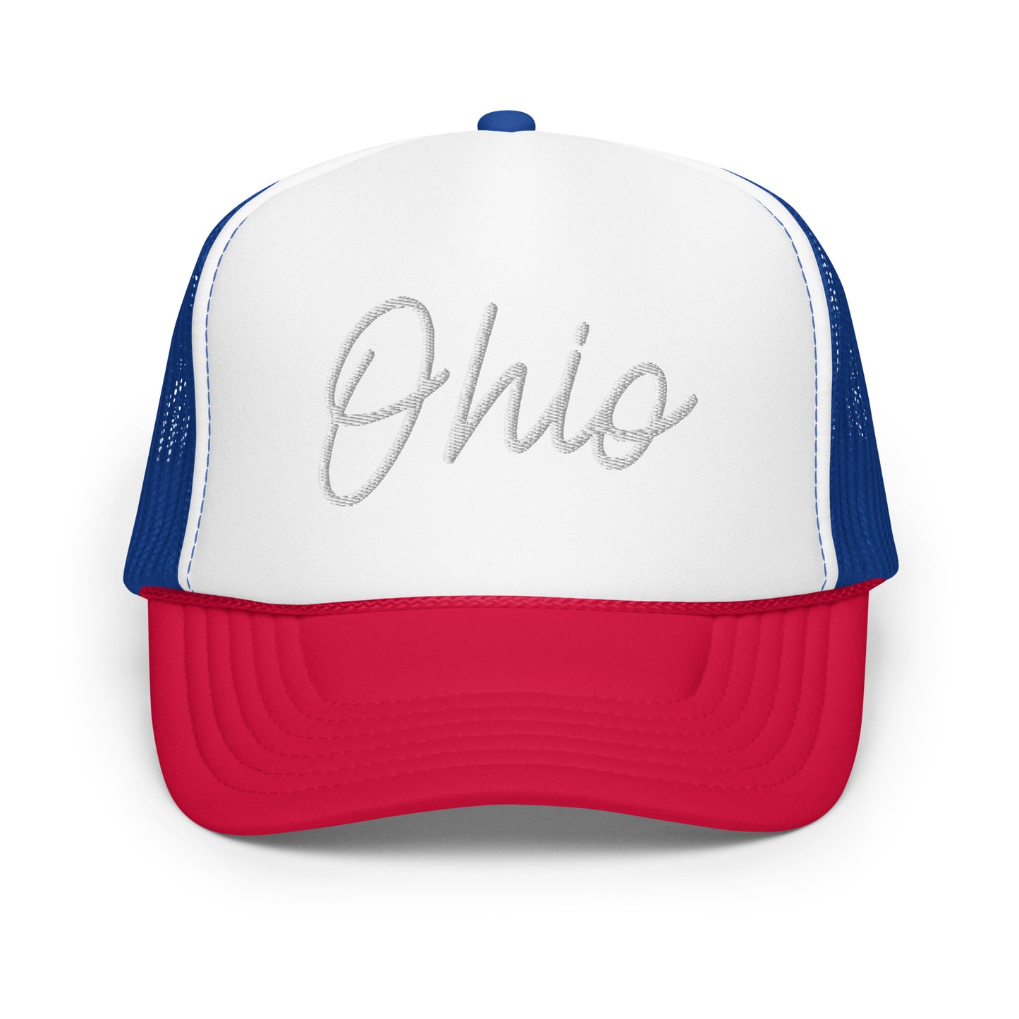 Ohio Retro Script Foam 5 Panel A-Frame Snapback Trucker Hat