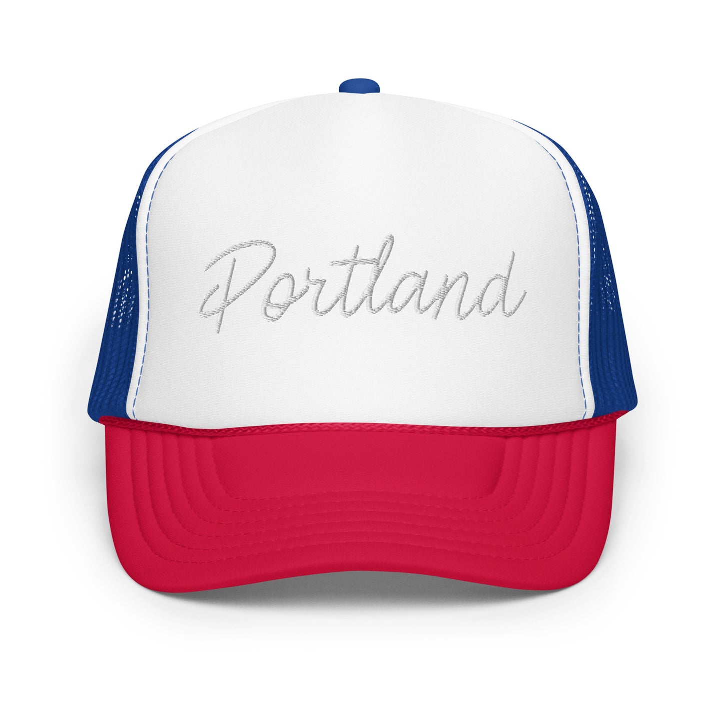 Portland Retro Script Foam 5 Panel A-Frame Snapback Trucker Hat