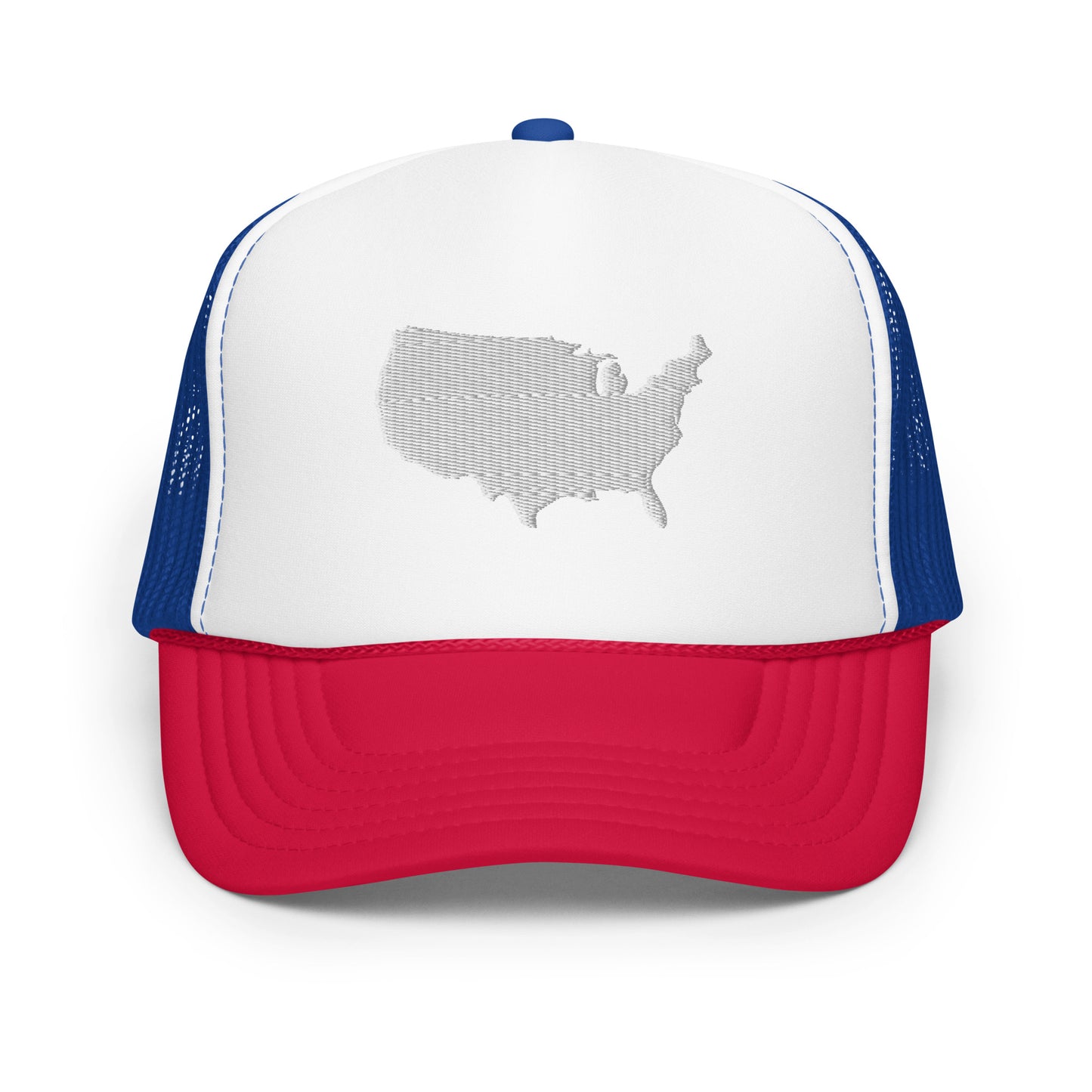 United States USA Silhouette Foam 5 Panel A-Frame Snapback Trucker Hat