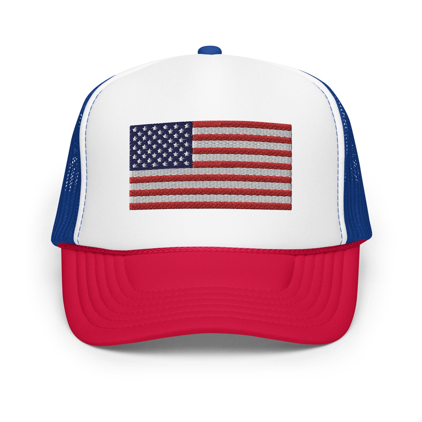 United States USA Flag Foam 5 Panel A-Frame Snapback Trucker Hat