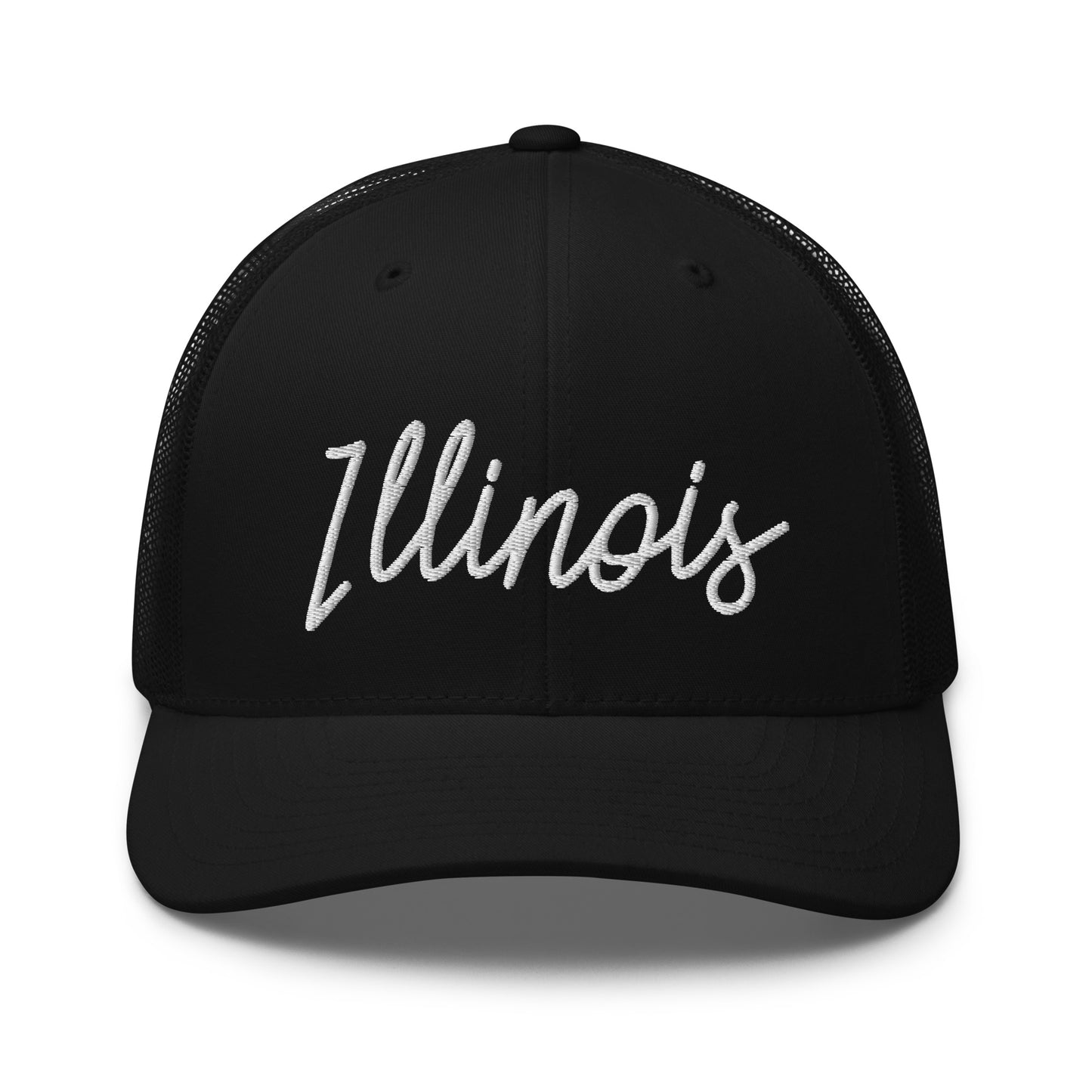 Illinois Retro Script Mid 6 Panel Snapback Trucker Hat