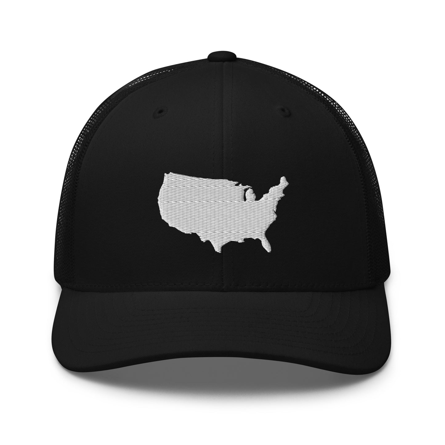 United States USA Silhouette Mid 6 Panel Snapback Trucker Hat
