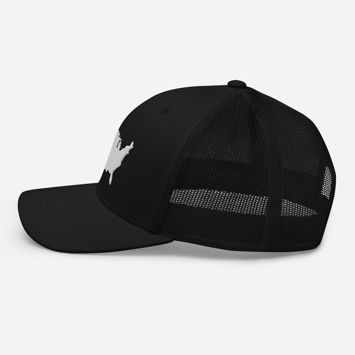 United States USA Silhouette Mid 6 Panel Snapback Trucker Hat