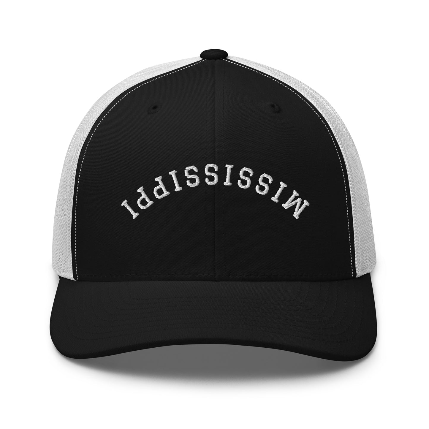 Mississippi Upside Down Arch Mid 6 Panel Snapback Trucker Hat
