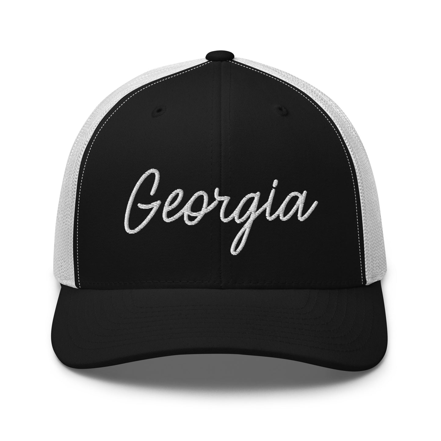 Georgia Retro Script Mid 6 Panel Snapback Trucker Hat
