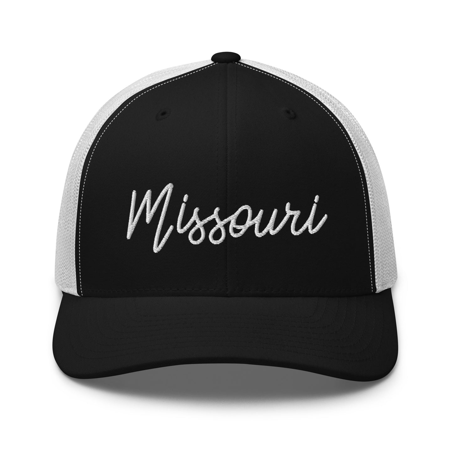 Missouri Retro Script Mid 6 Panel Snapback Trucker Hat