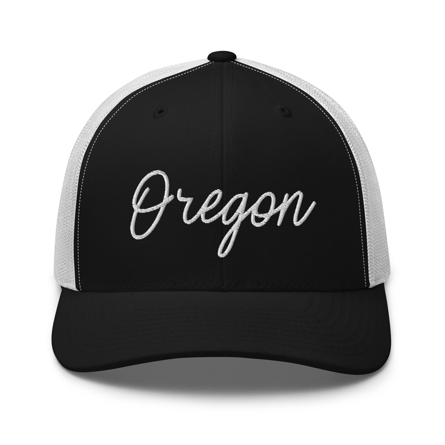Oregon Retro Script Mid 6 Panel Snapback Trucker Hat