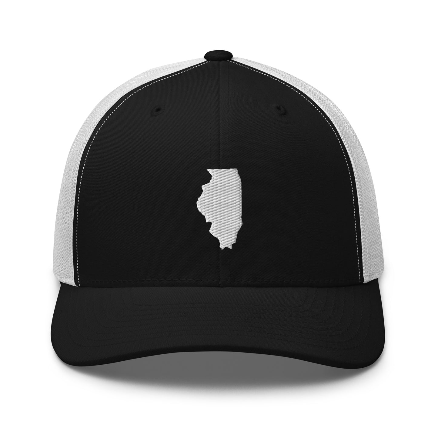 Illinois State Silhouette Mid 6 Panel Snapback Trucker Hat