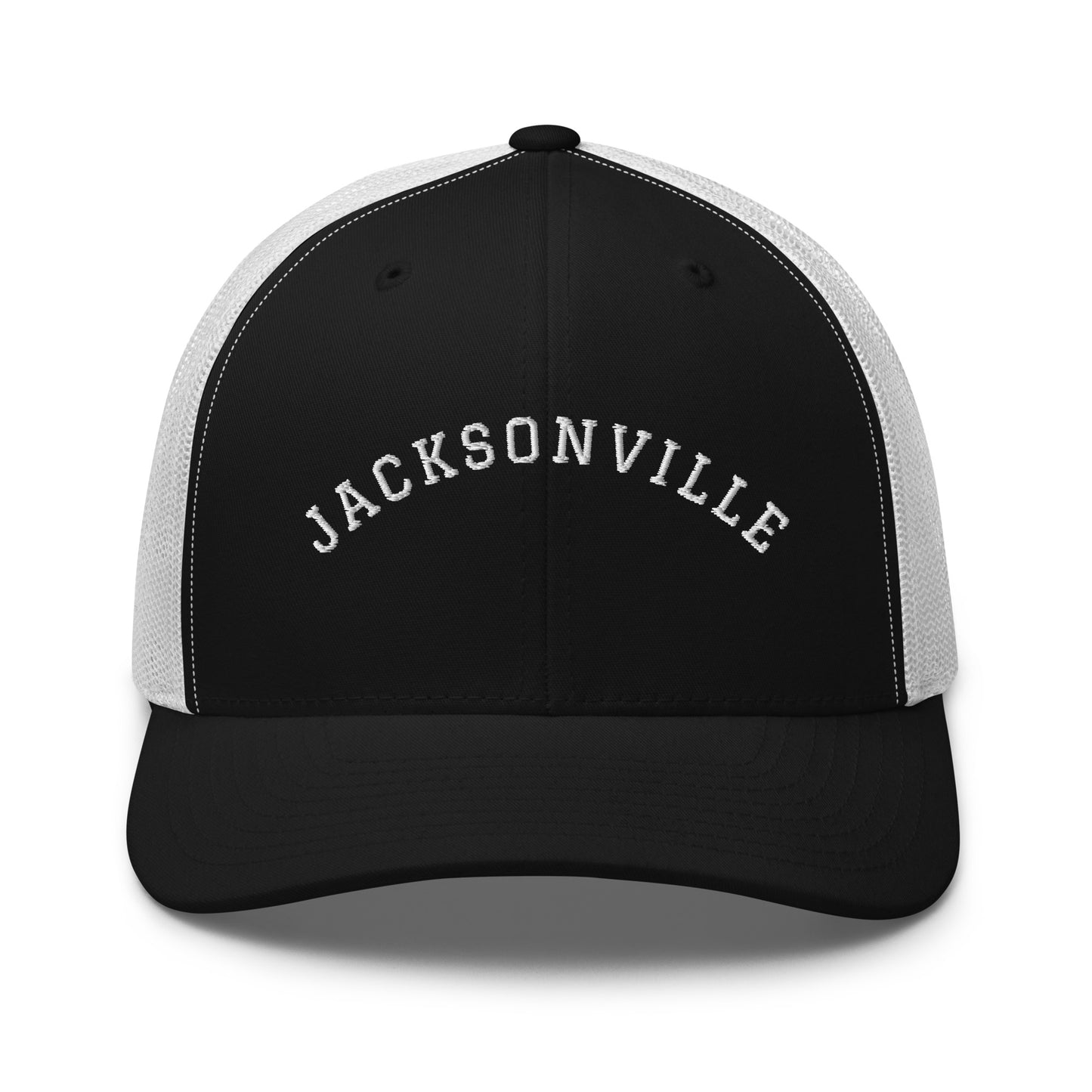 Jacksonville Arch Mid 6 Panel Snapback Trucker Hat