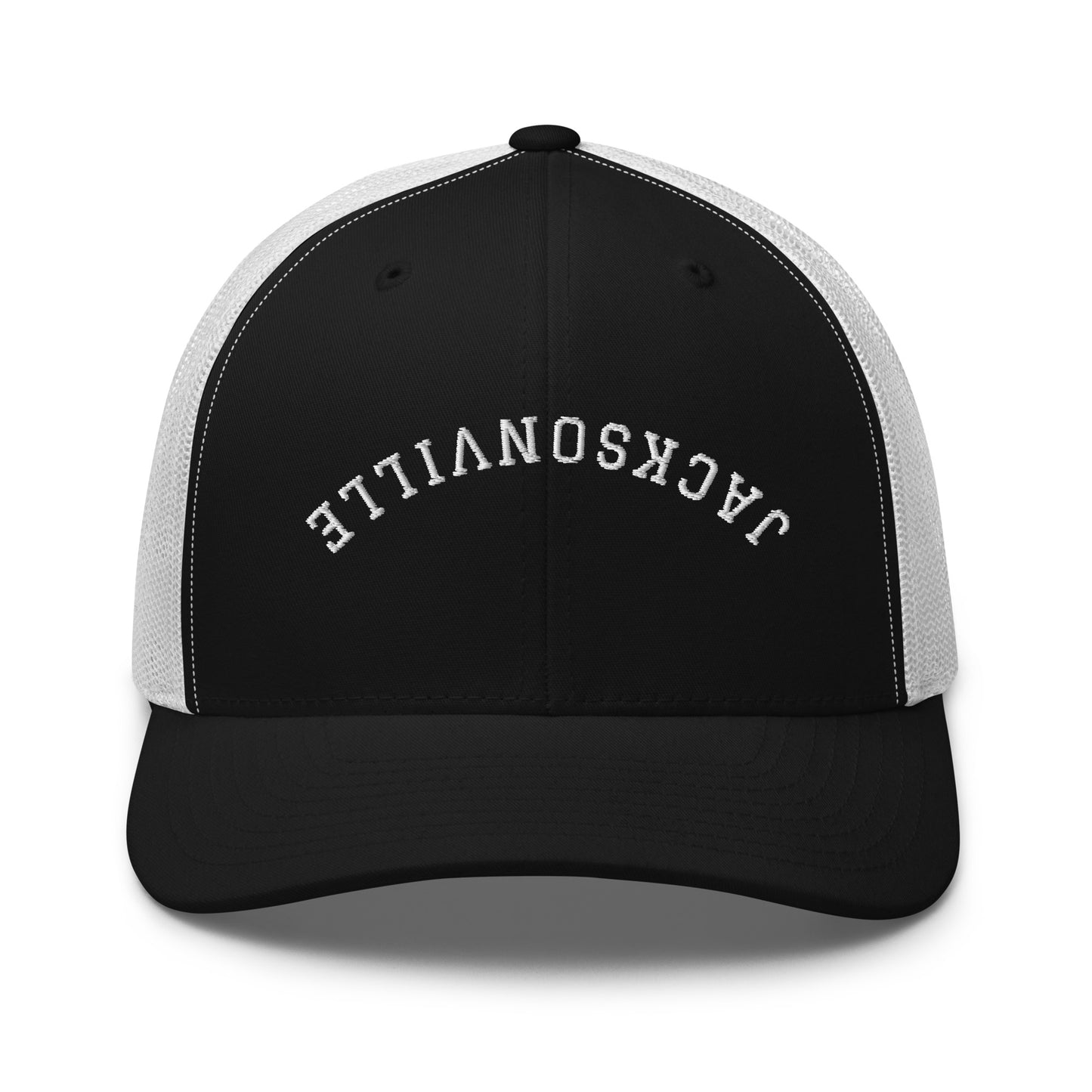 Jacksonville Upside Down Arch Mid 6 Panel Snapback Trucker Hat