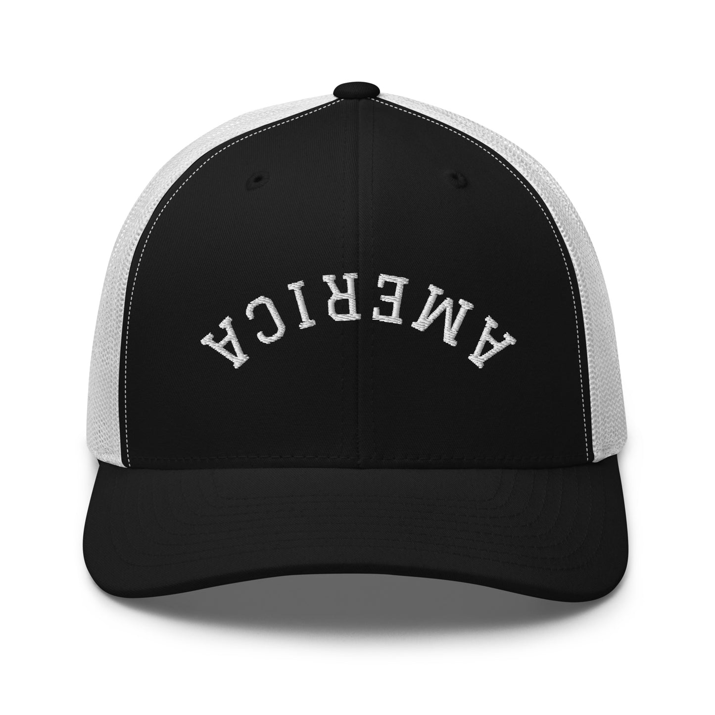 United States USA "America" Upside Down Arch Mid 6 Panel Snapback Trucker Hat