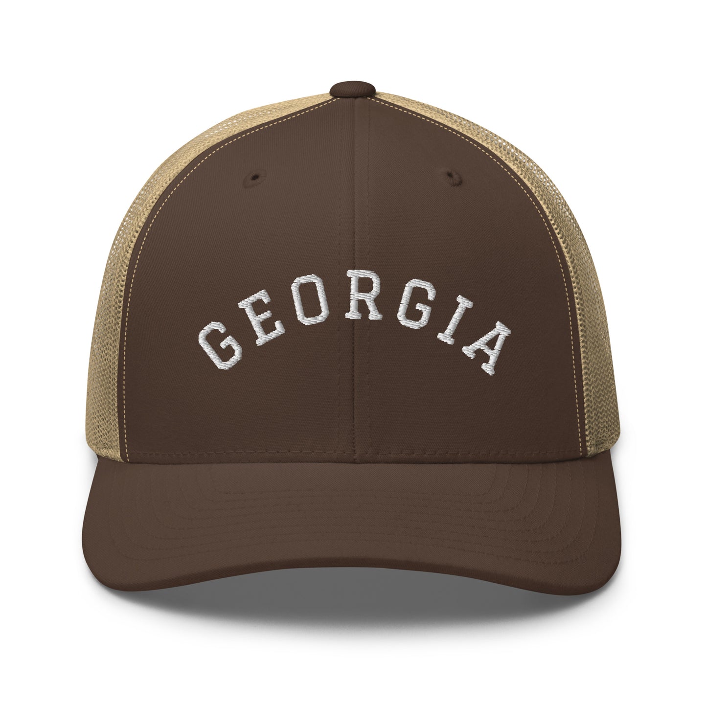 Georgia Arch Mid 6 Panel Snapback Trucker Hat