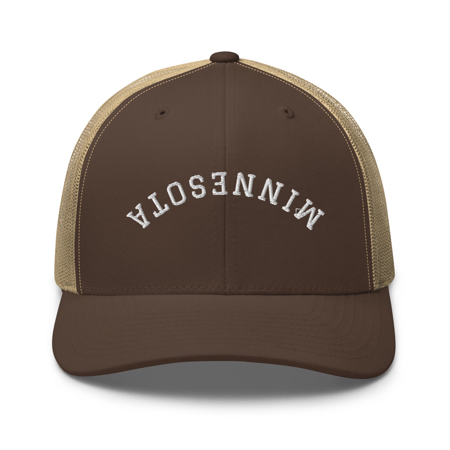 Minnesota Upside Down Arch Mid 6 Panel Snapback Trucker Hat