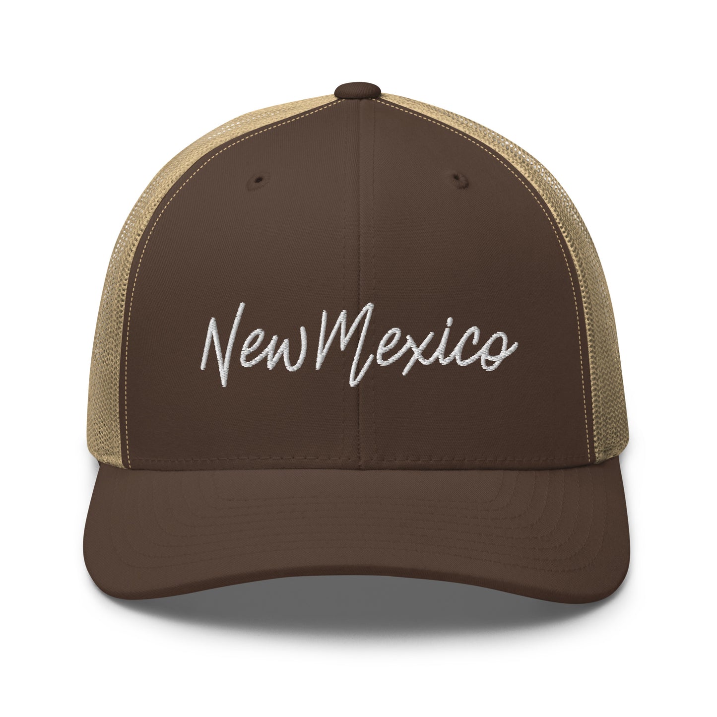 New Mexico Retro Script Mid 6 Panel Snapback Trucker Hat