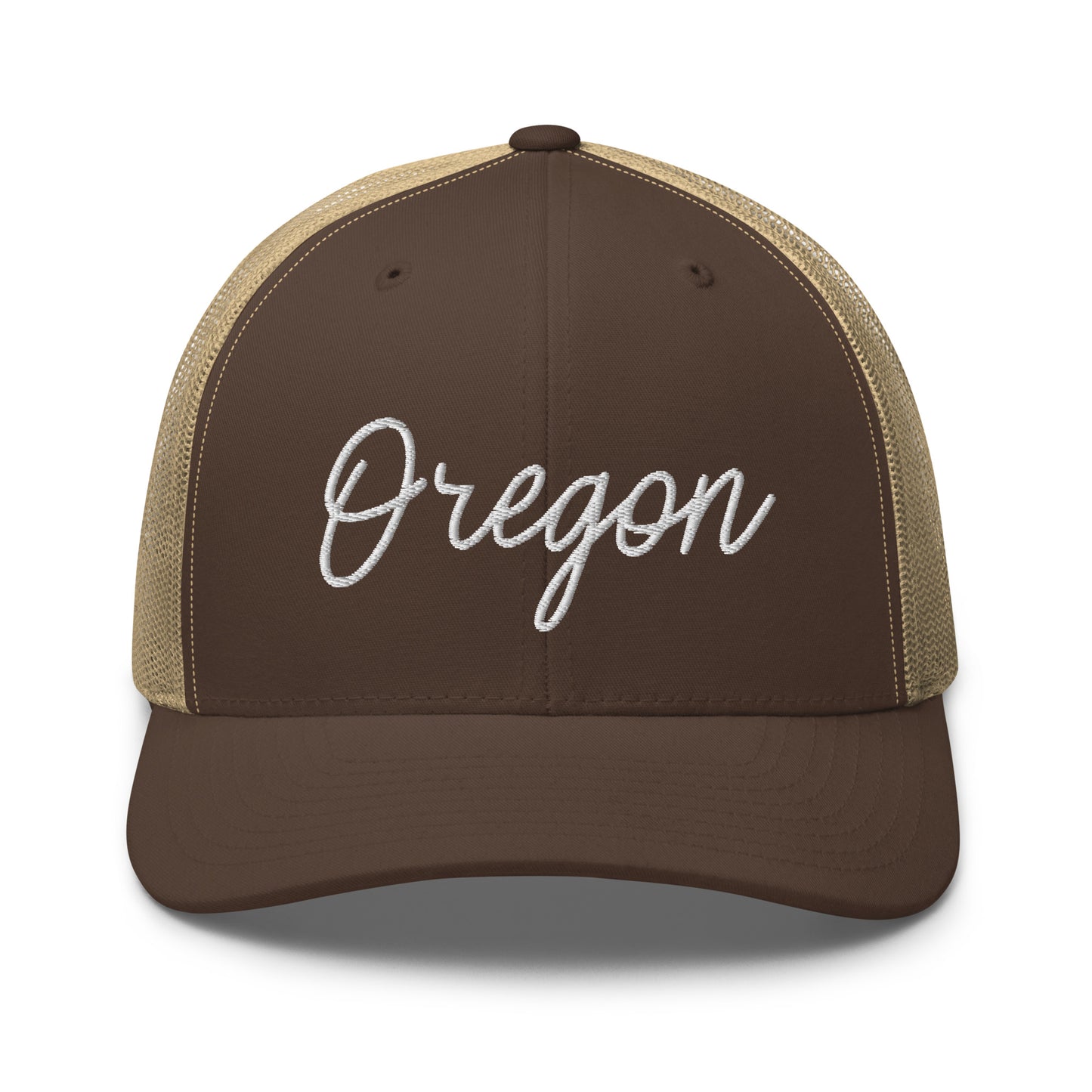 Oregon Retro Script Mid 6 Panel Snapback Trucker Hat