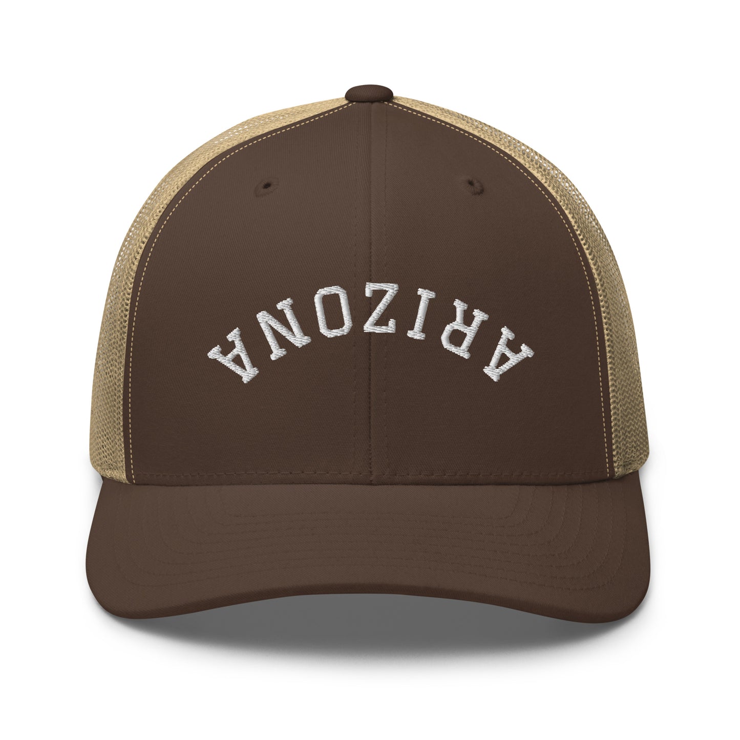Arizona Upside Down Arch Mid 6 Panel Snapback Trucker Hat