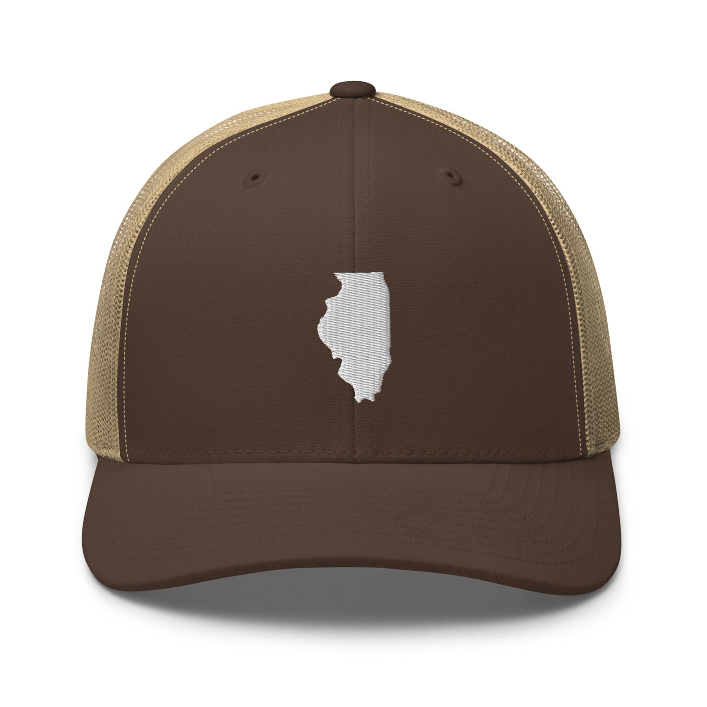 Illinois State Silhouette Mid 6 Panel Snapback Trucker Hat