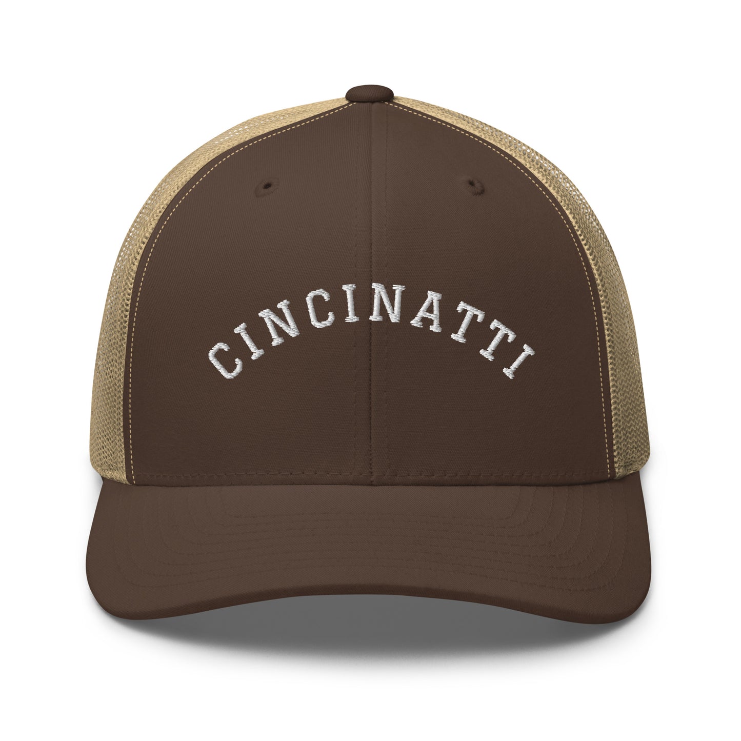 Cincinnati Arch Mid 6 Panel Snapback Trucker Hat