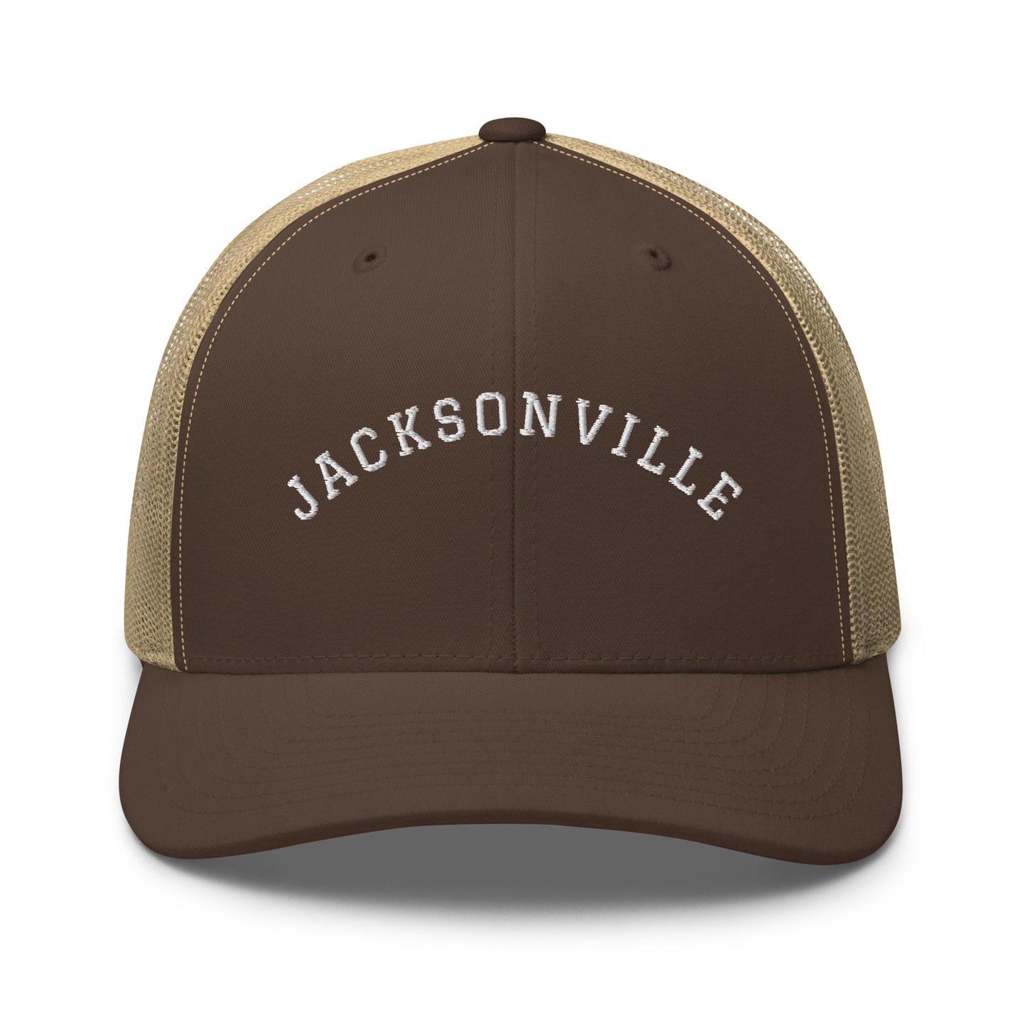 Jacksonville Arch Mid 6 Panel Snapback Trucker Hat