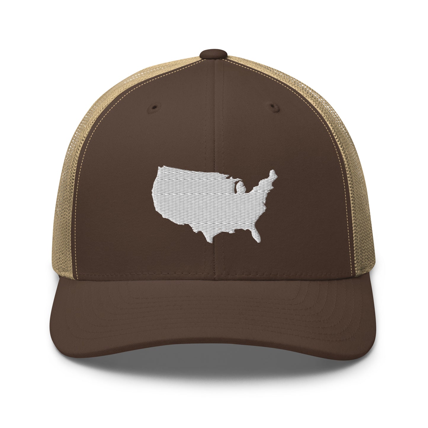 United States USA Silhouette Mid 6 Panel Snapback Trucker Hat