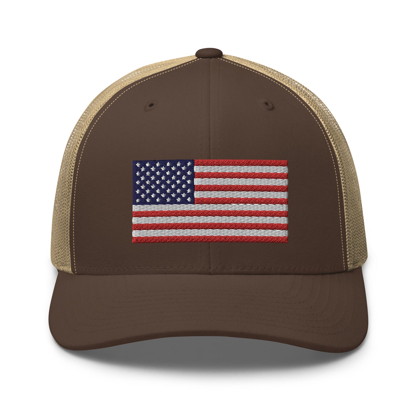 United States USA Flag Mid 6 Panel Snapback Trucker Hat