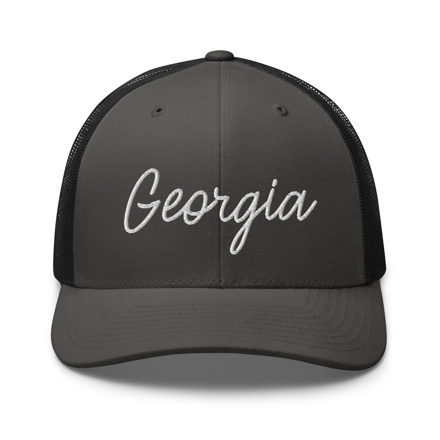 Georgia Retro Script Mid 6 Panel Snapback Trucker Hat
