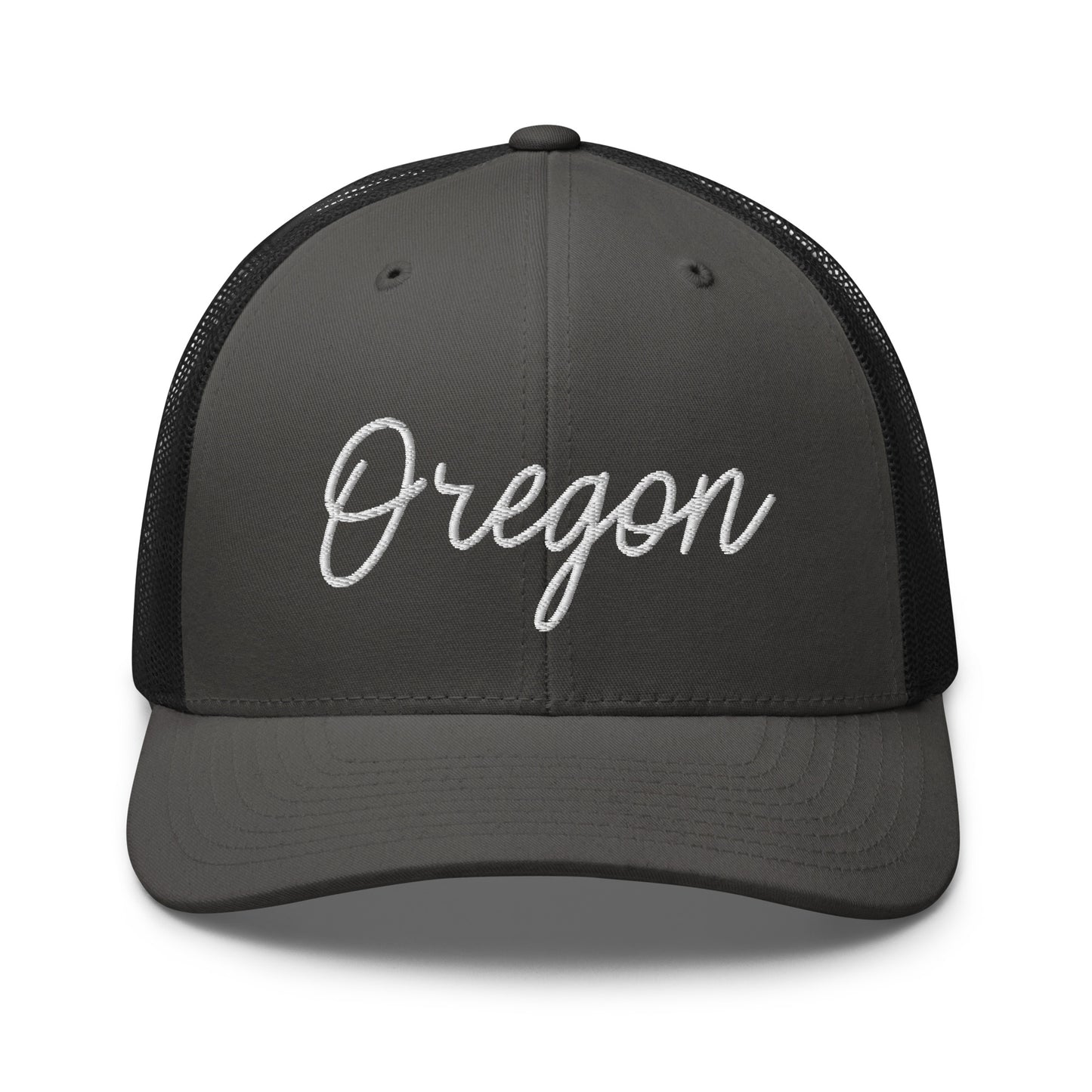 Oregon Retro Script Mid 6 Panel Snapback Trucker Hat