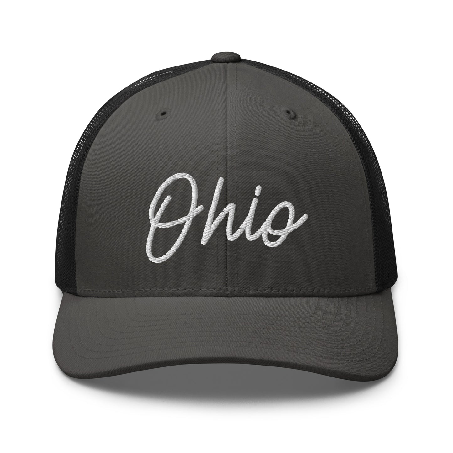 Ohio Retro Script Mid 6 Panel Snapback Trucker Hat