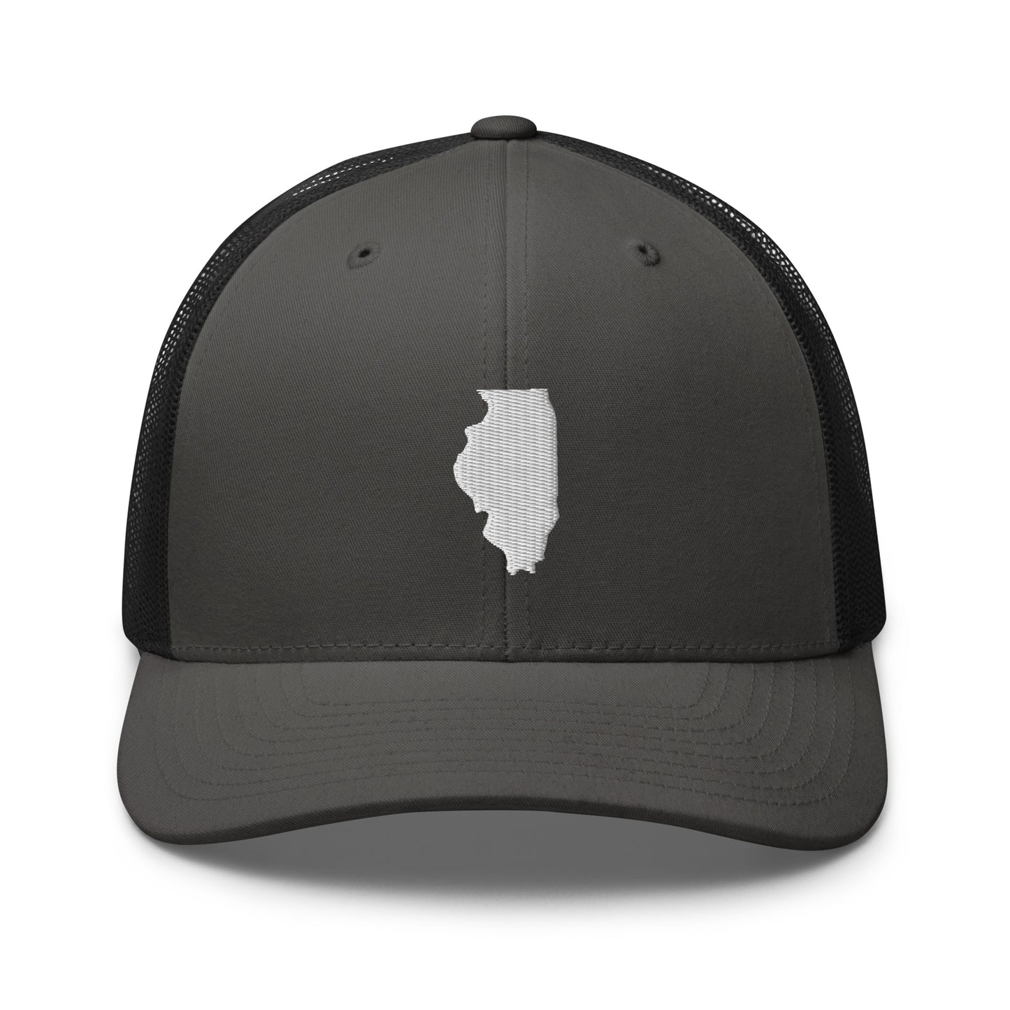 Illinois State Silhouette Mid 6 Panel Snapback Trucker Hat