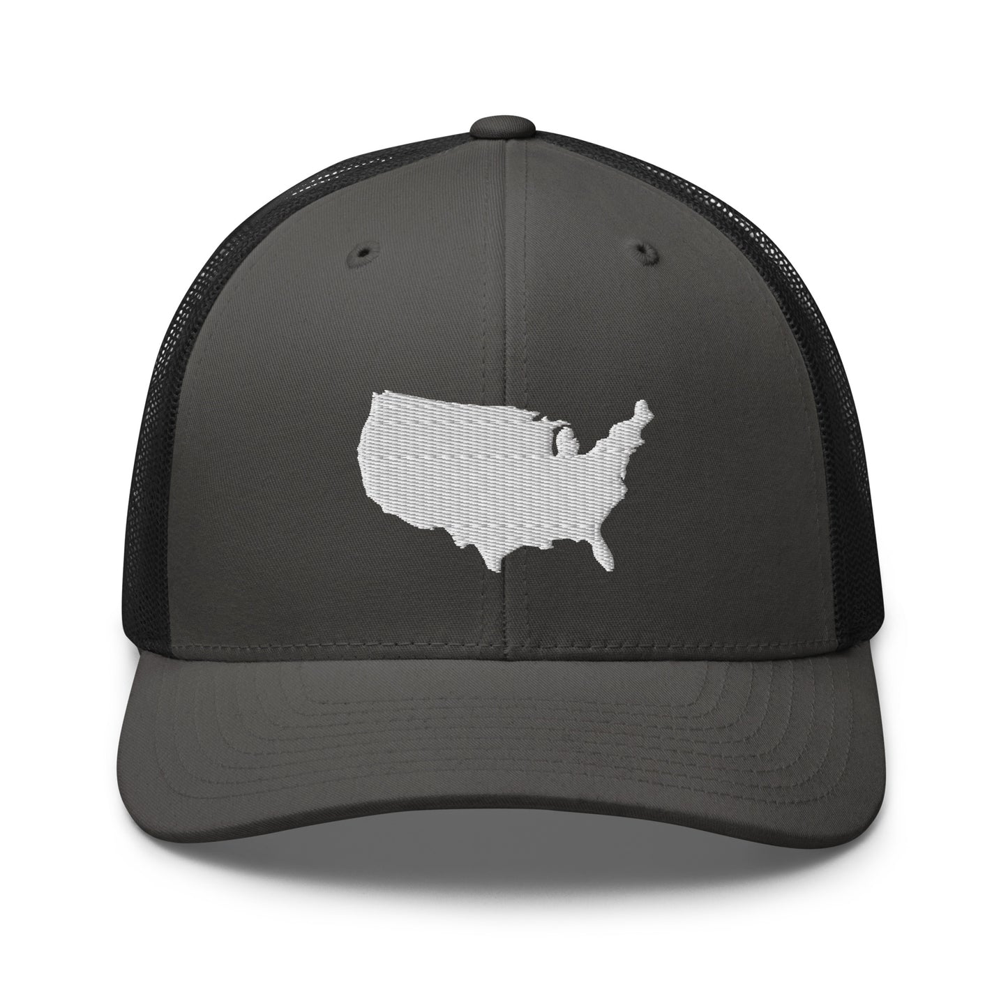 United States USA Silhouette Mid 6 Panel Snapback Trucker Hat