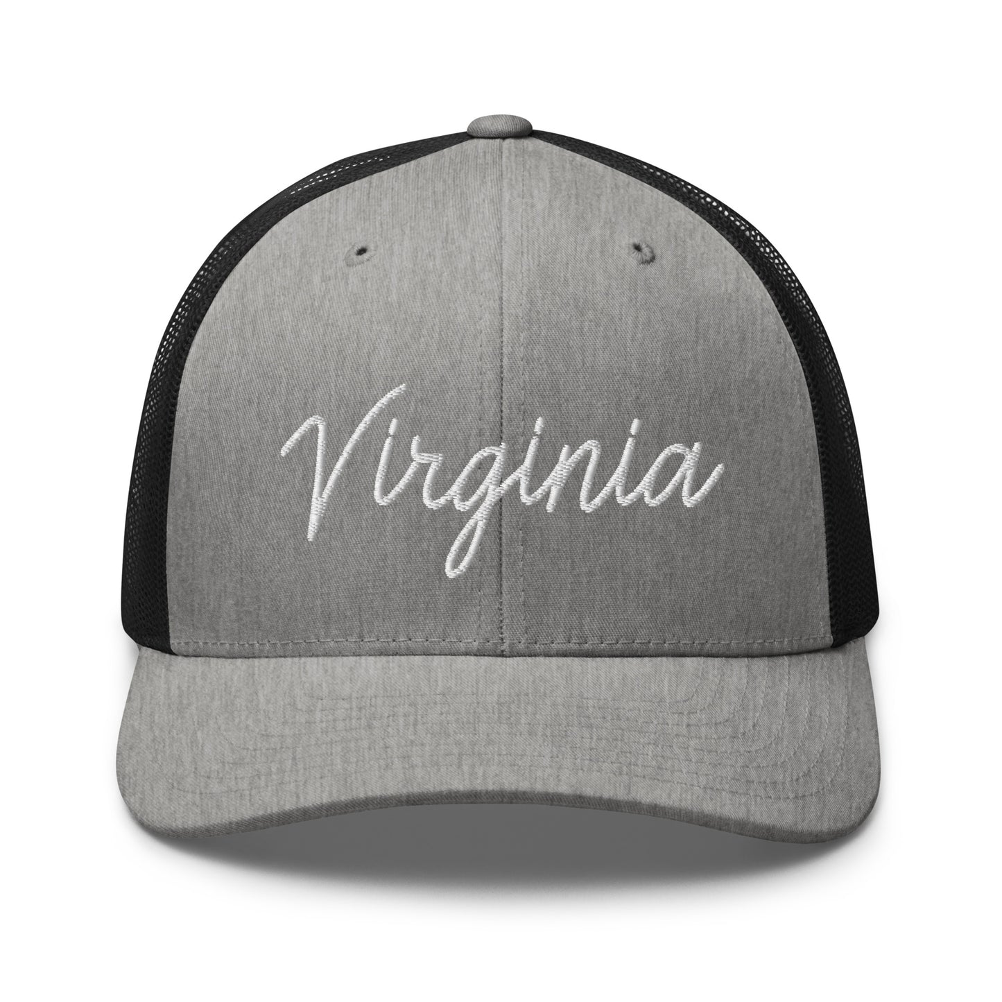 Virginia Retro Script Mid 6 Panel Snapback Trucker Hat