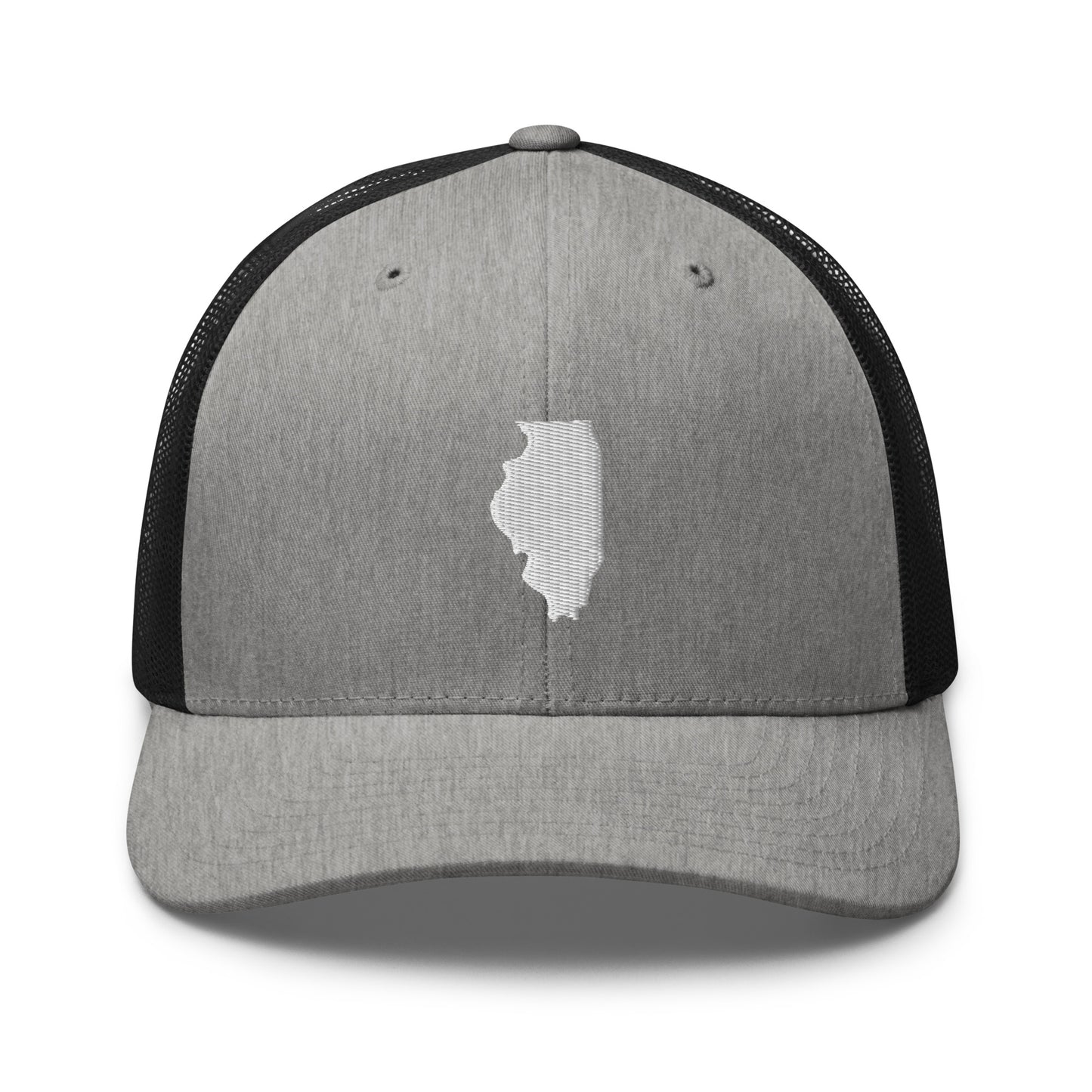 Illinois State Silhouette Mid 6 Panel Snapback Trucker Hat