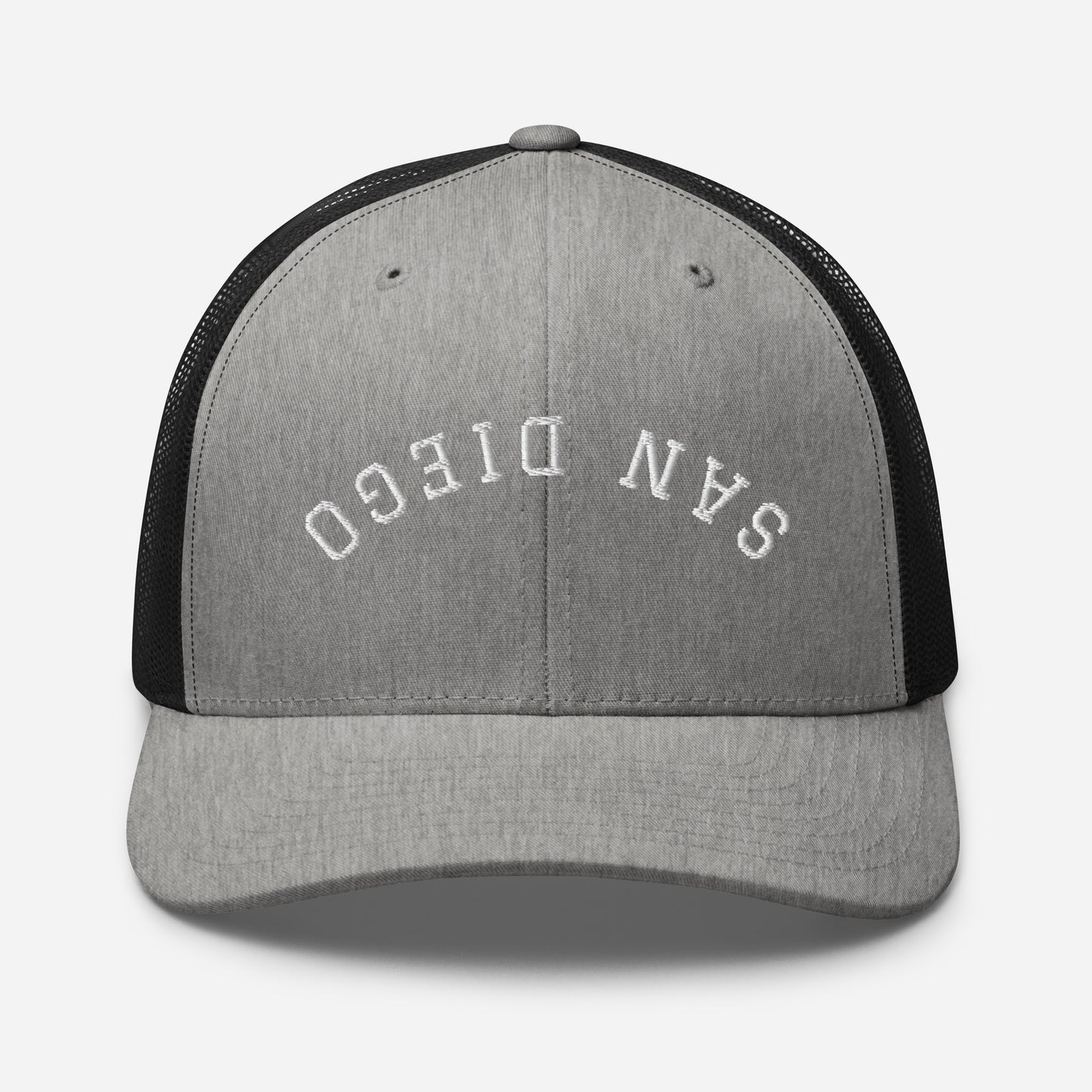 San Diego Upside Down Arch Mid 6 Panel Snapback Trucker Hat