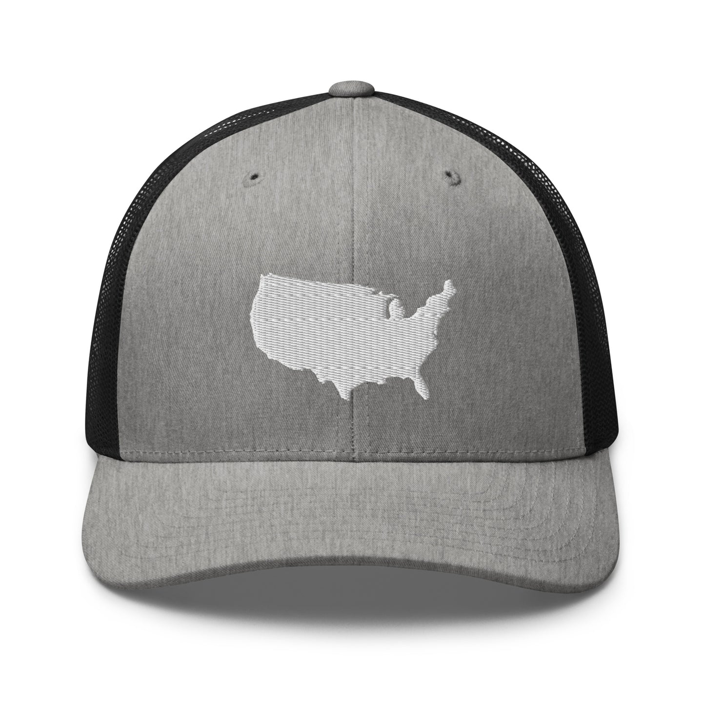 United States USA Silhouette Mid 6 Panel Snapback Trucker Hat