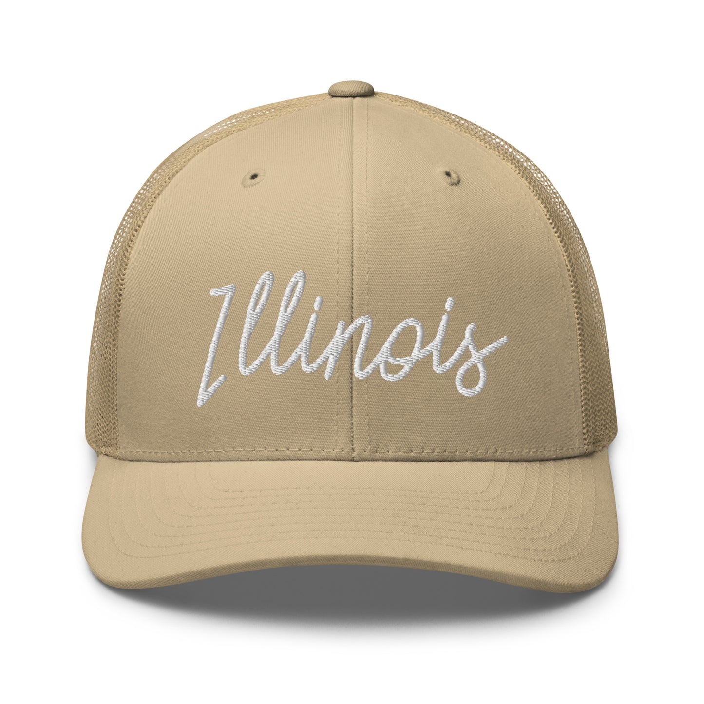 Illinois Retro Script Mid 6 Panel Snapback Trucker Hat