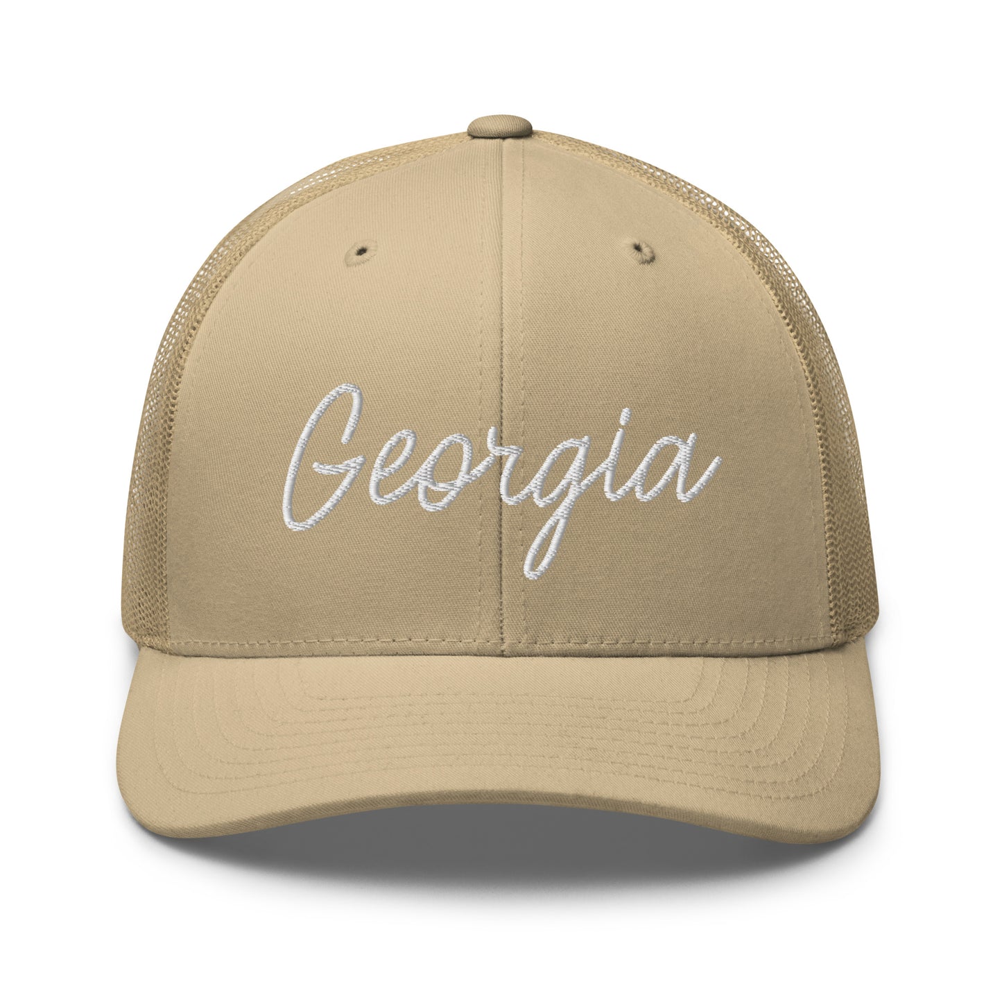 Georgia Retro Script Mid 6 Panel Snapback Trucker Hat