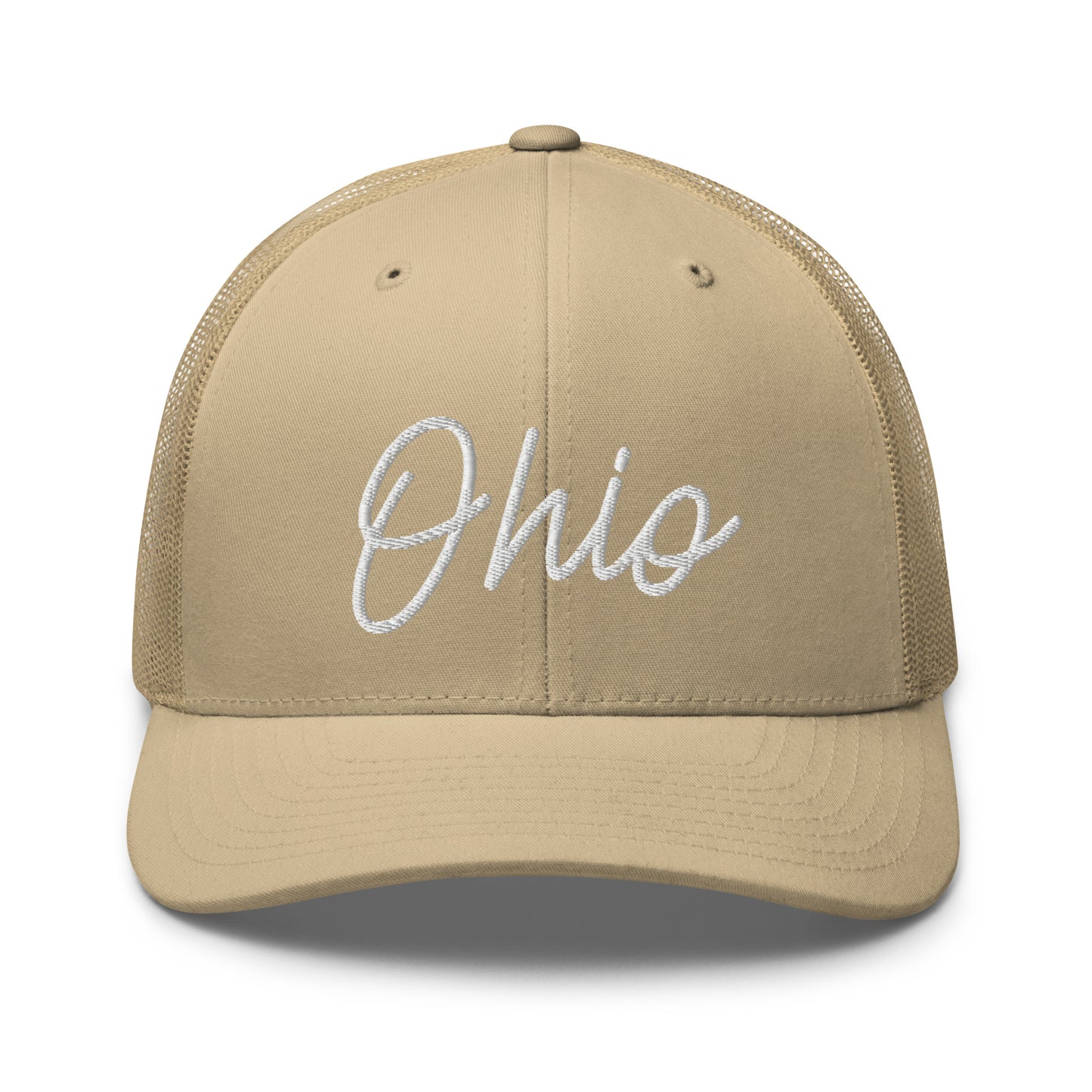 Ohio Retro Script Mid 6 Panel Snapback Trucker Hat