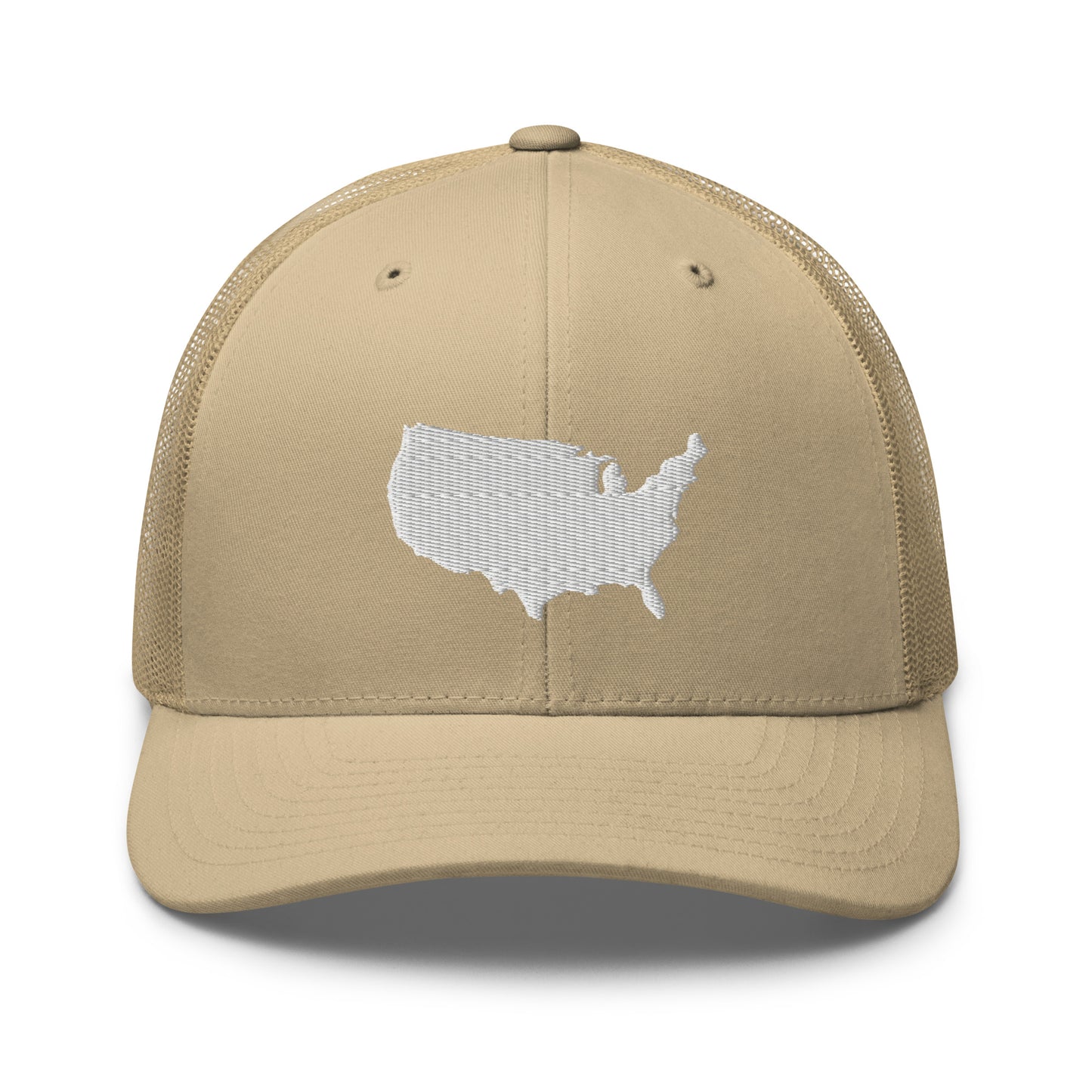 United States USA Silhouette Mid 6 Panel Snapback Trucker Hat