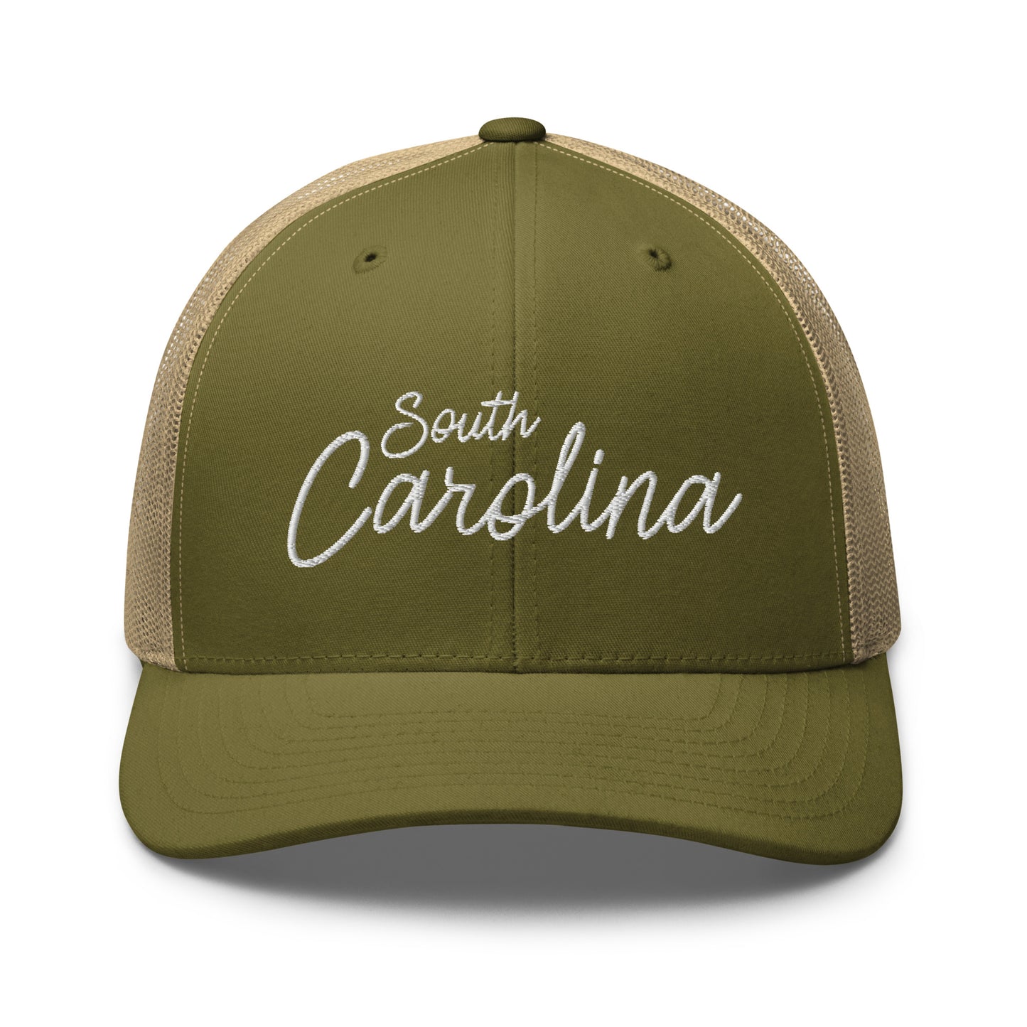 South Carolina Retro Script Mid 6 Panel Snapback Trucker Hat