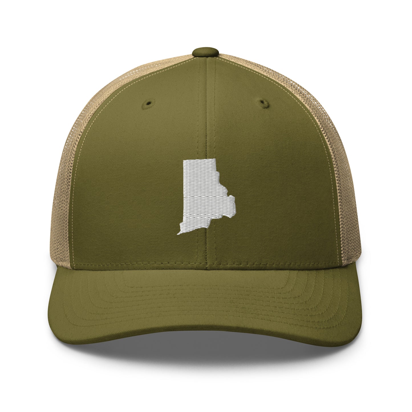Rhode Island State Silhouette Mid 6 Panel Snapback Trucker Hat
