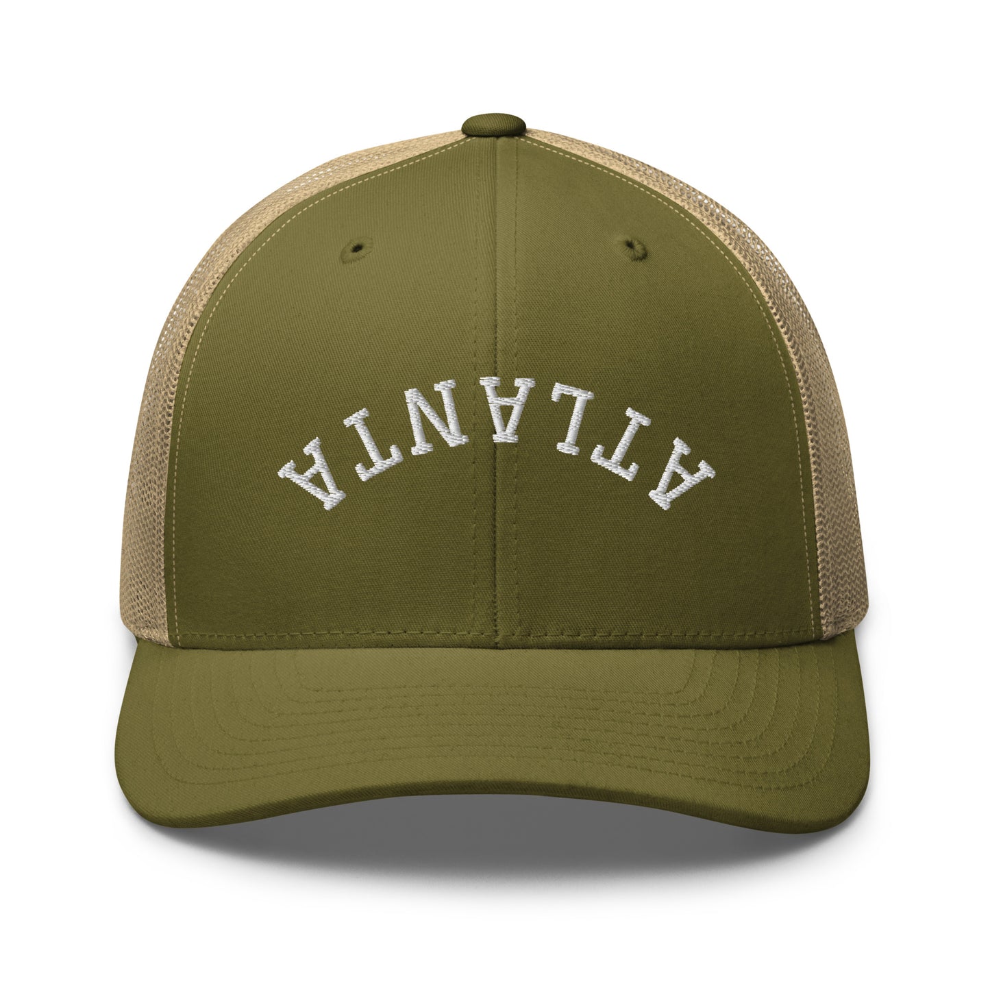 Atlanta Upside Down Arch Mid 6 Panel Snapback Trucker Hat