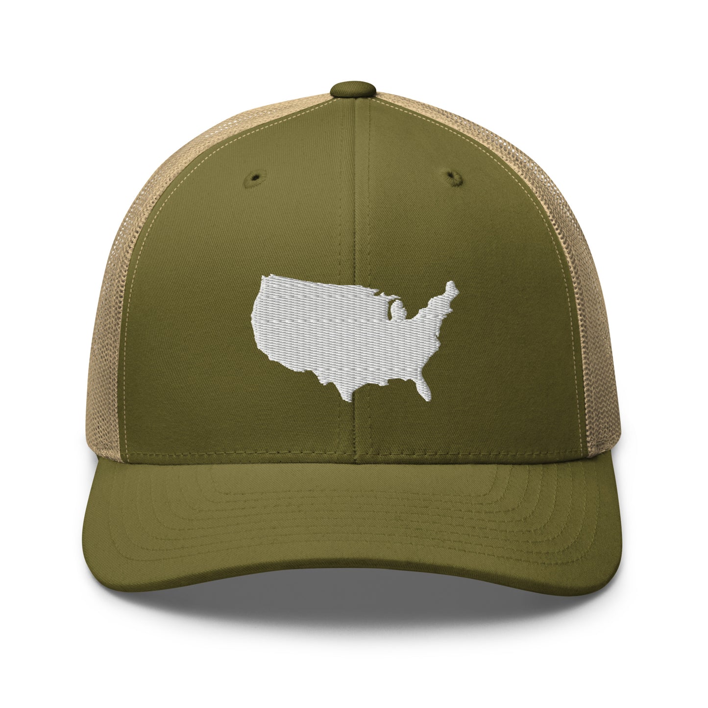 United States USA Silhouette Mid 6 Panel Snapback Trucker Hat