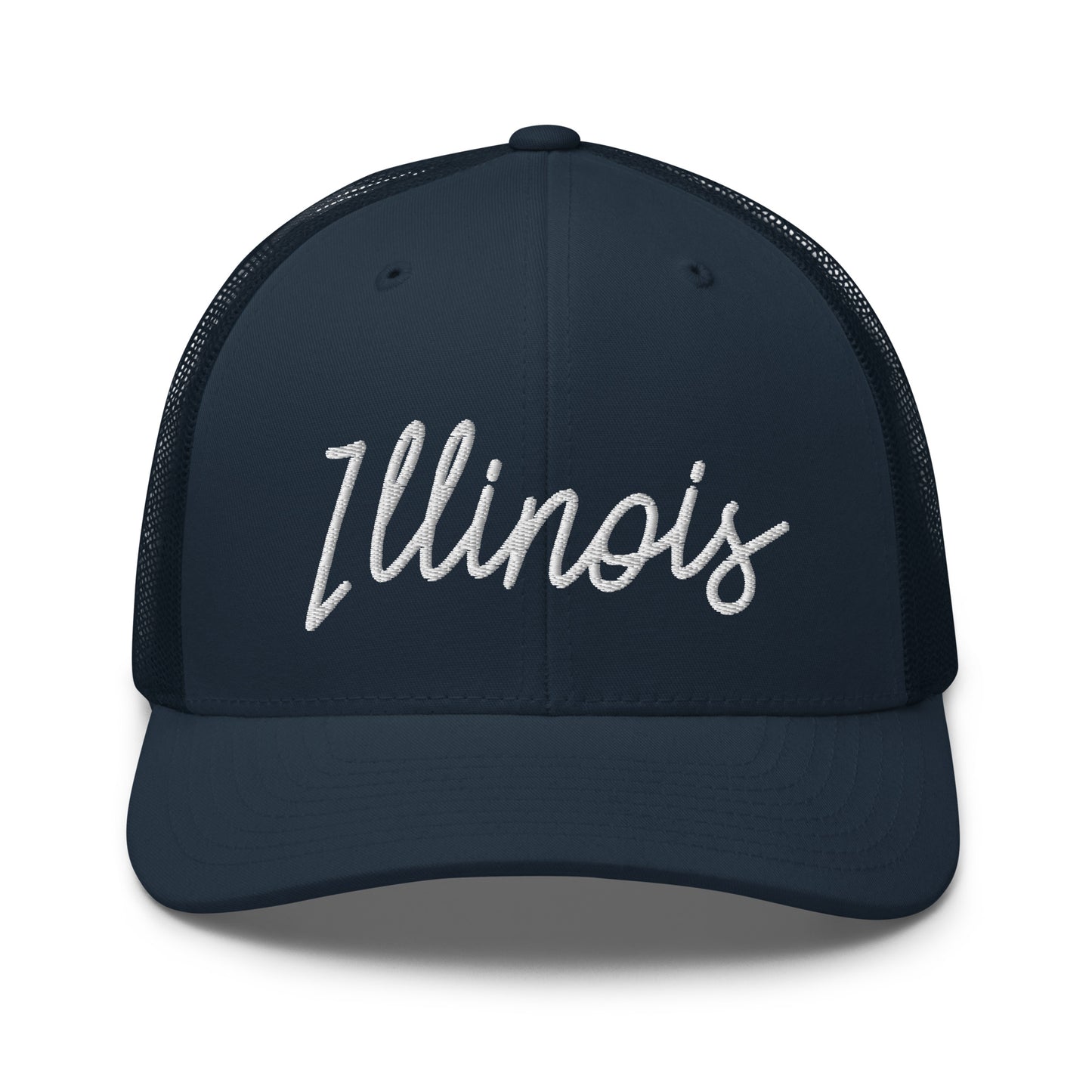 Illinois Retro Script Mid 6 Panel Snapback Trucker Hat