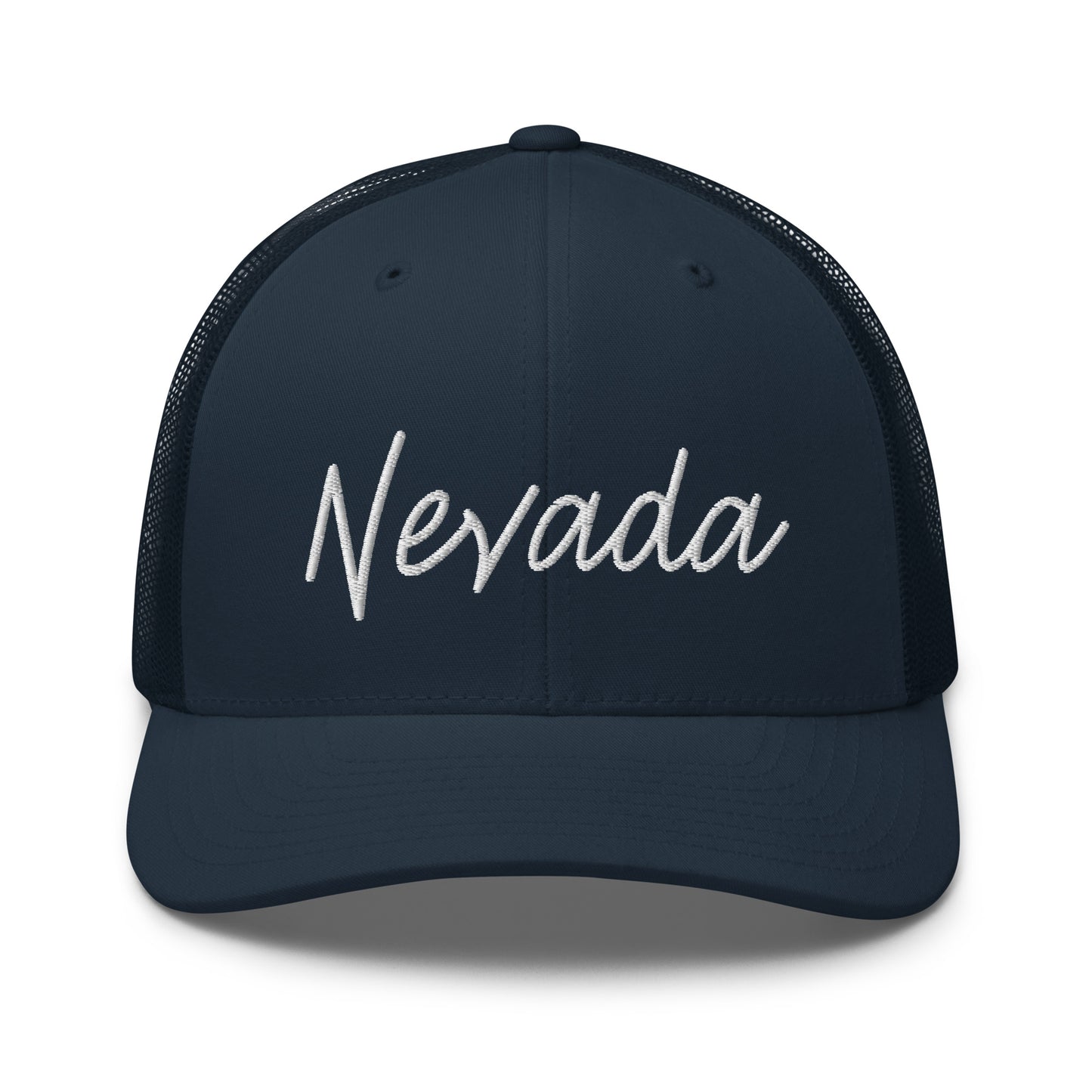 Nevada Retro Script Mid 6 Panel Snapback Trucker Hat