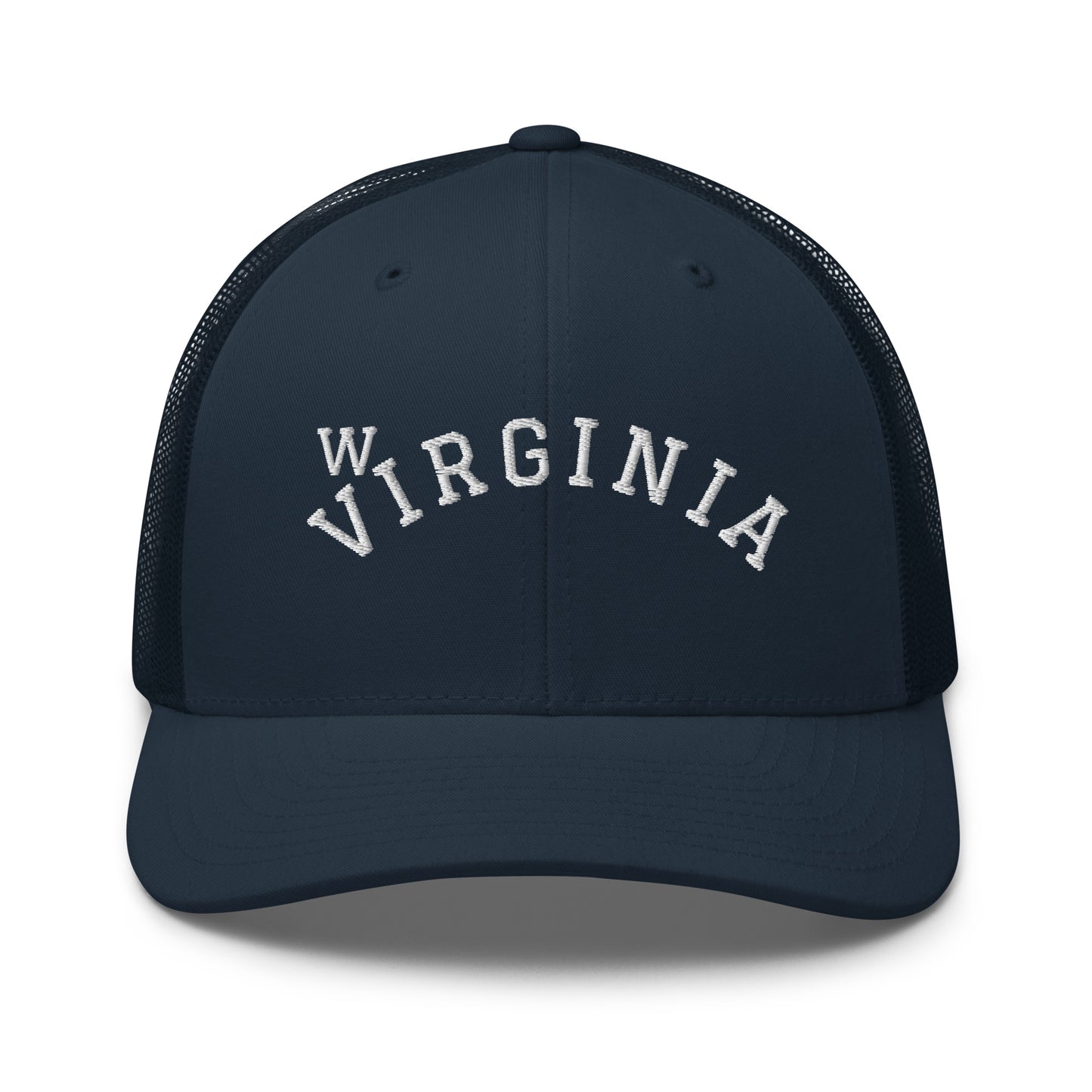 West Virginia Arch Mid 6 Panel Snapback Trucker Hat