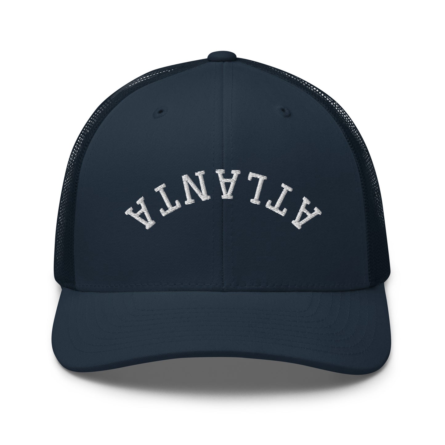 Atlanta Upside Down Arch Mid 6 Panel Snapback Trucker Hat