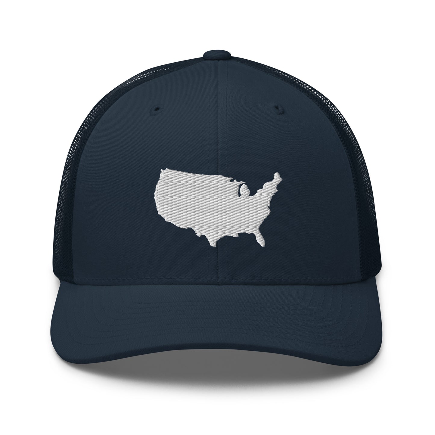 United States USA Silhouette Mid 6 Panel Snapback Trucker Hat