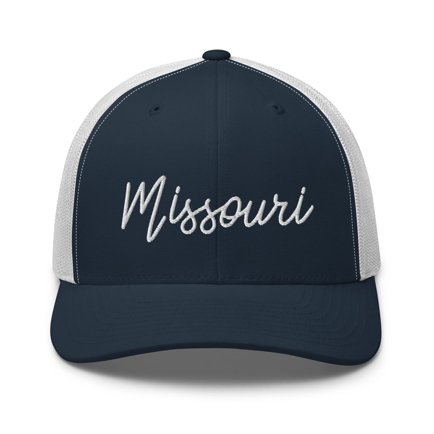 Missouri Retro Script Mid 6 Panel Snapback Trucker Hat