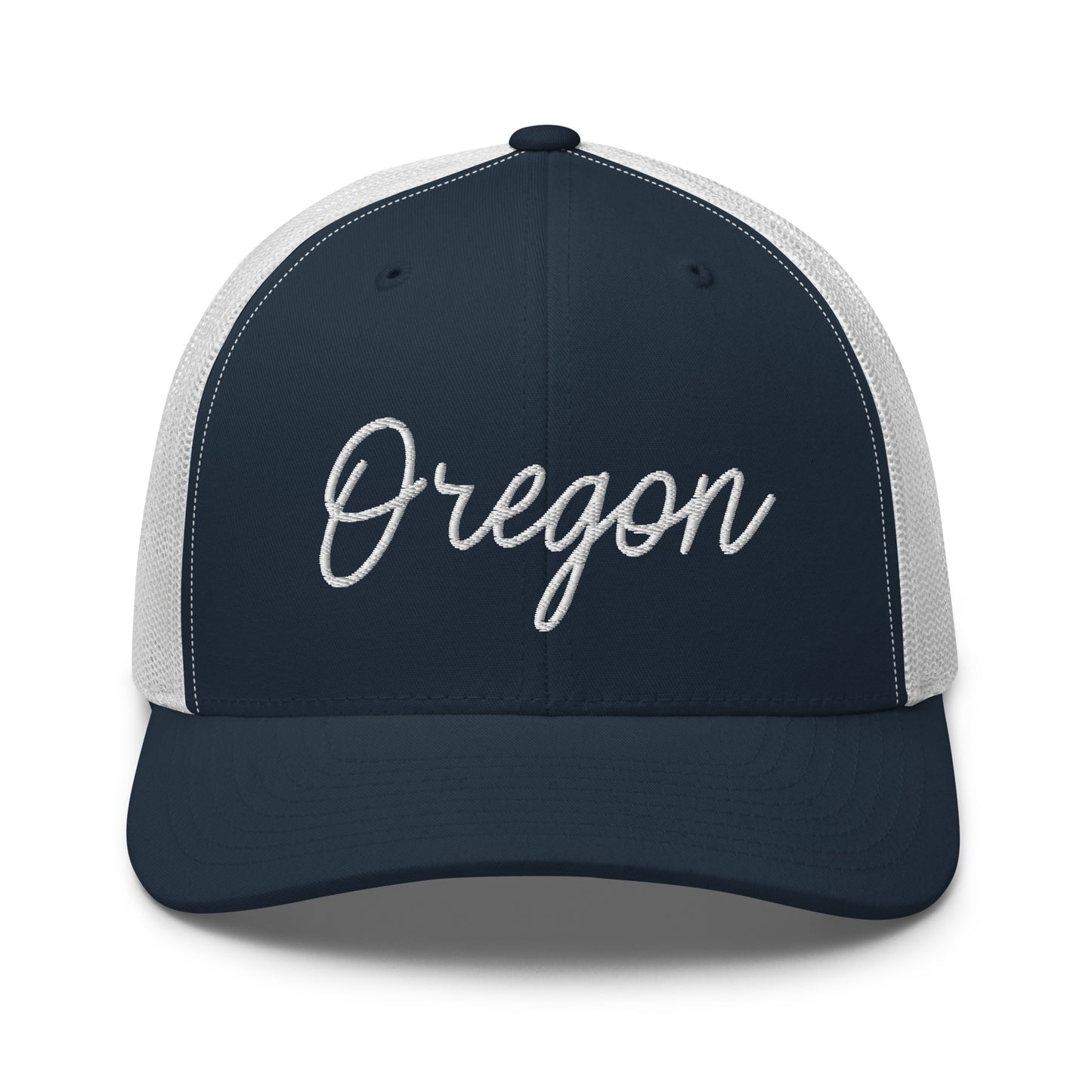 Oregon Retro Script Mid 6 Panel Snapback Trucker Hat